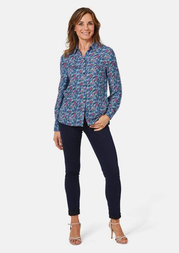 Kombistarke Bluse aus weichem Flanell - petrol / bordeaux / geblümt - Gr. 52 von - Goldner Fashion - Modalova