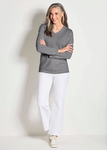 Kaschmirpullover mit V-Ausschnitt - / melange - Gr. 19 von - Goldner Fashion - Modalova