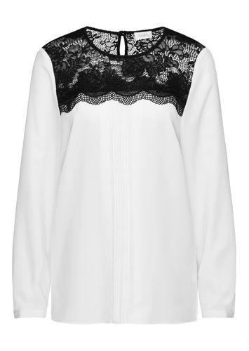 Bluse mit feinen Spitzeneinsätzen - / schwarz - Gr. 22 von - Goldner Fashion - Modalova