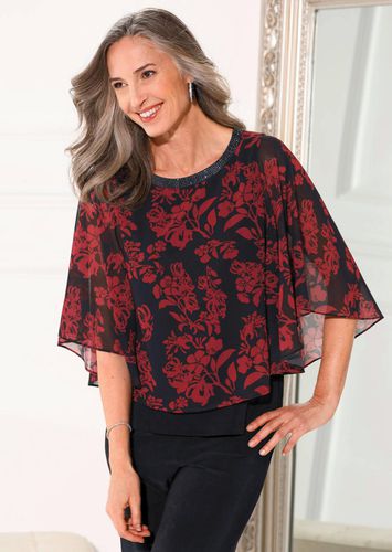 Blusenshirt mit Muster - / rot / geblümt - Gr. 42 von - Goldner Fashion - Modalova