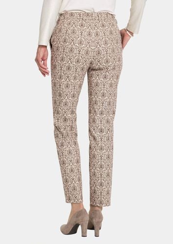 Jacquard-Stretchhose mit feinem Glanz - / beige / gemustert - Gr. 19 von - Goldner Fashion - Modalova