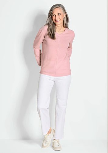 Kaschmirpullover mit V-Ausschnitt - rosé - Gr. 19 von - Goldner Fashion - Modalova