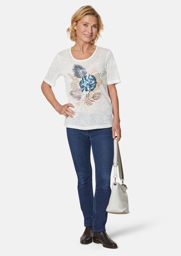 Edles Druckshirt mit glänzenden Pailetten - cremeweiß / camel / gemustert - Gr. 20 von - Goldner Fashion - Modalova