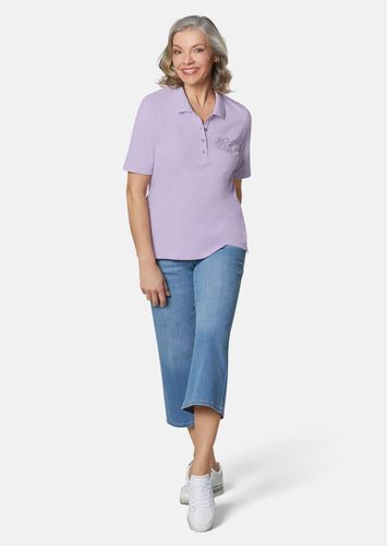 Basic-Poloshirt mit Stickerei aus reiner Baumwolle - flieder - Gr. 19 von - Goldner Fashion - Modalova