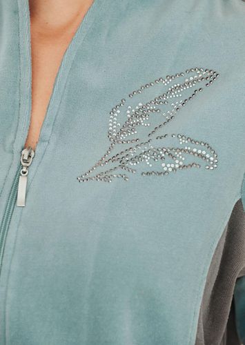 Nicki-Hausanzug mit Schmuckdetails - graugrün / grau - Gr. 42 von - Goldner Fashion - Modalova