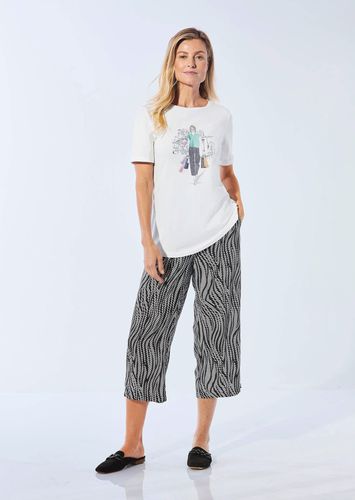 Jerseyshirt mit überschnittenen Schultern - weiß / bunt / gemustert - Gr. 54 von - Goldner Fashion - Modalova