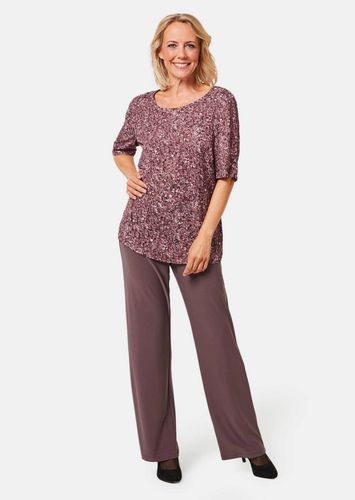 Chiffonbluse mit farbbrillantem Druck - aubergine / altrosé / gemustert - Gr. 19 von - Goldner Fashion - Modalova