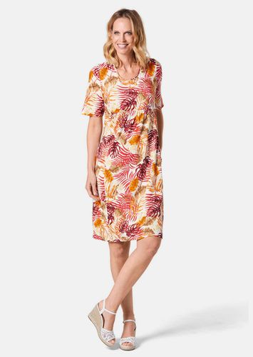 Elastisches Jerseykleid mit modischem Druck - / orange / gemustert - Gr. 22 von - Goldner Fashion - Modalova