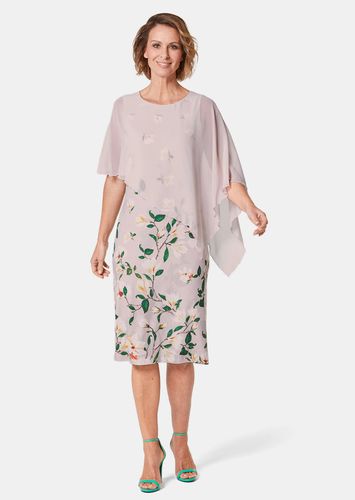 Kleid mit floralem Druck und Chiffonüberwurf - altrosé / geblümt - Gr. 19 von - Goldner Fashion - Modalova
