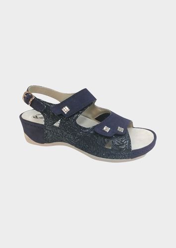 Sandale mit Stretcheinsatz - marine - Gr. 36 von - Goldner Fashion - Modalova