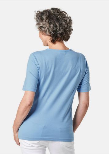 Basic T-Shirt aus reiner Baumwolle - hellblau - Gr. 38 von - Goldner Fashion - Modalova