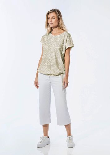 Shirt mit U-Boot-Ausschnitt - beige / gemustert - Gr. 40 von - Goldner Fashion - Modalova