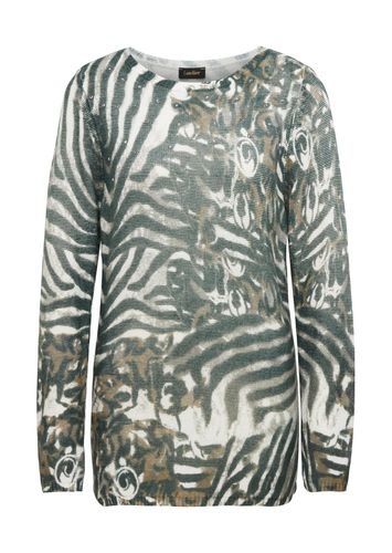 Leichter Pullover mit schönem femininem Druck - graugrün / gemustert - Gr. 42 von - Goldner Fashion - Modalova