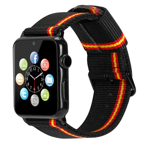 Nylon armband kompatibel mit Apple Uhr Serie 7 / 6 / 5 / 4 / 3 / 2 / 1 / SE flagge Spanien Casual sport-Lineblack - AliExpress - Modalova
