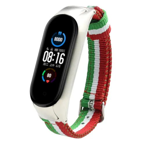 Nylon armband für Xiaomi Mi Band 6 / Mi Band 5 farben Italienische flagge doppel Band Anti-verloren - AliExpress - Modalova