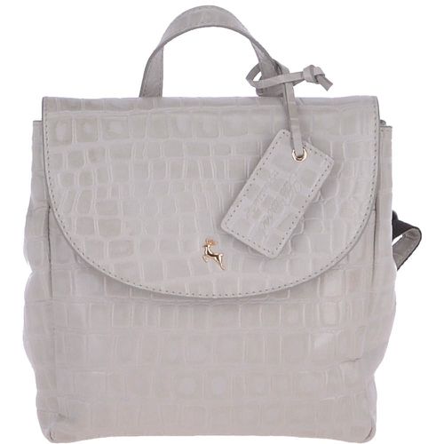 Ashwood Womens Small Crocodile Print Leather Backpack Ice / Croc - 61915 - Ashwood Leather Handbags - Modalova
