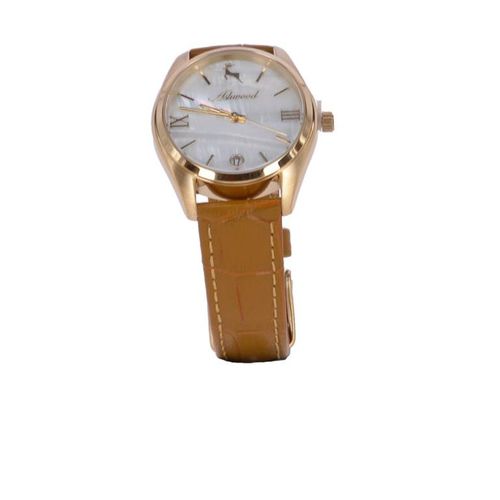 Croc Leather Watch With Mother Of Pearl Face Mustard: AW-0011/Poly Mustard NA - Ashwood Handbags - Modalova