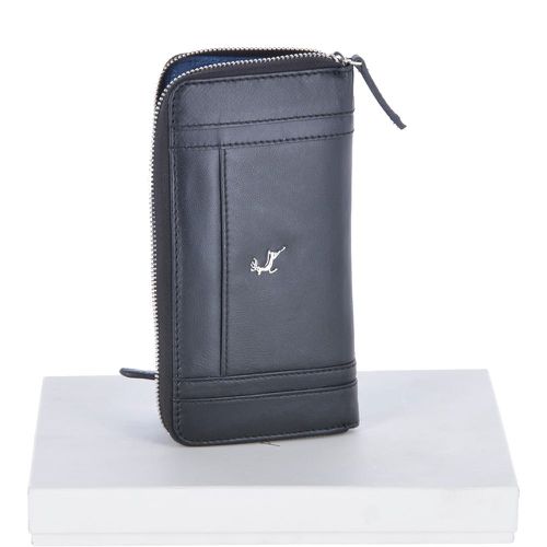Large Leather Zip Around Note And Coin Purse Black : Ash-11 Black NA - Ashwood Handbags - Modalova