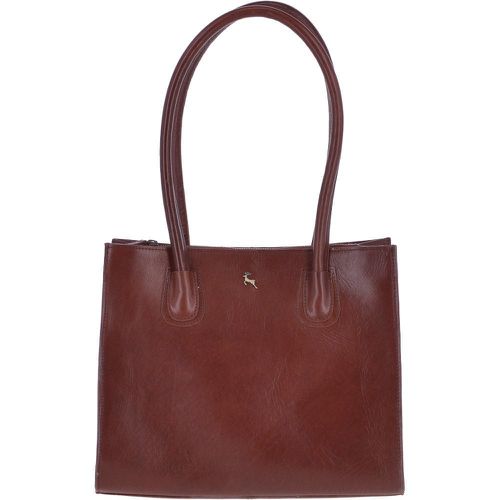 Vegetable Tanned Leather Two Section With Mid Purse Bag: V-26 Chestnut NA - Ashwood Handbags - Modalova