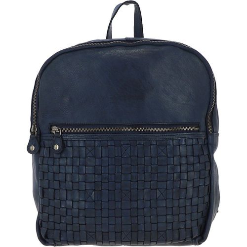 Leather Vintage Wash Backpack: D-74 Navy Blue NA - Ashwood Handbags - Modalova