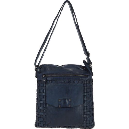 Woven Large Leather Vintage Crossbody Bag: D-72 Navy Blue NA - Ashwood Handbags - Modalova