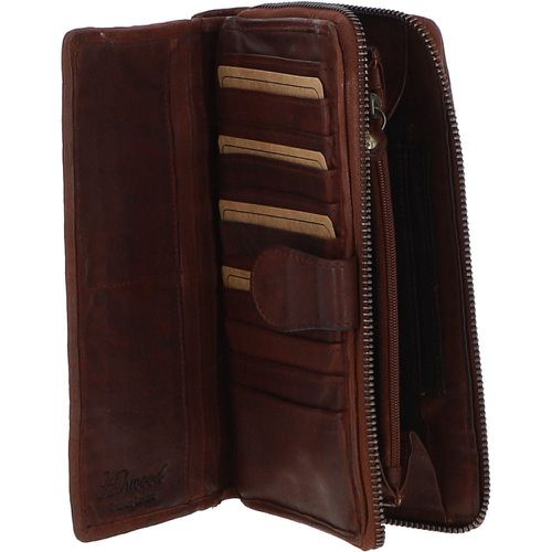 Vintage Woven Leather Zip Around 22 Card Coin Note Purse: D-84 Cognac NA - Ashwood Handbags - Modalova