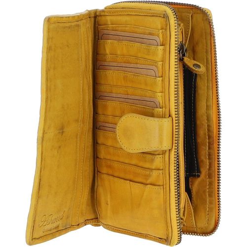 Vintage Woven Leather Zip Around 22 Card Coin Note Purse: D-84 Yellow NA - Ashwood Handbags - Modalova