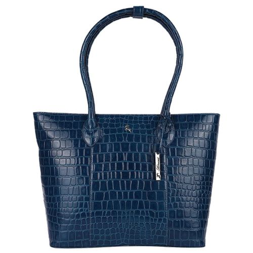 Ashwood Leather Crocodile Print Shopper Bag: C-56 Teal NA - Ashwood Handbags - Modalova