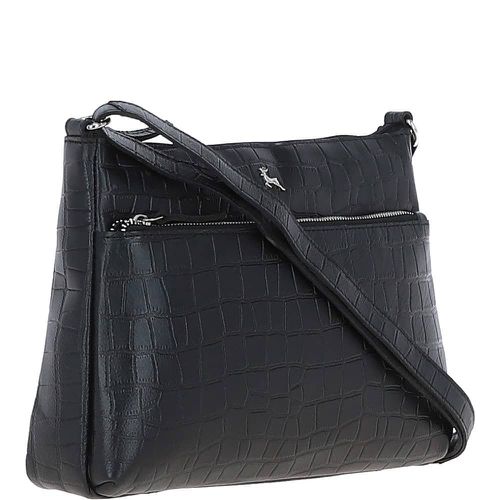 Bridge Croc Print Leather Shoulder Bag: MC2 Black NA - Ashwood Handbags - Modalova