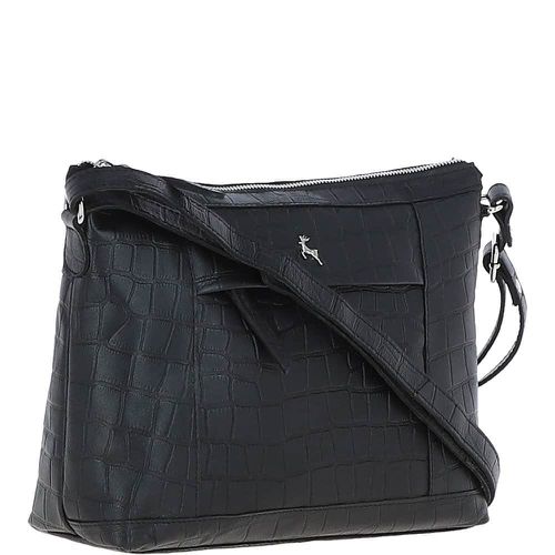 Luxury Croc Print Leather Shoulder Bag: MC1 Black NA - Ashwood Handbags - Modalova