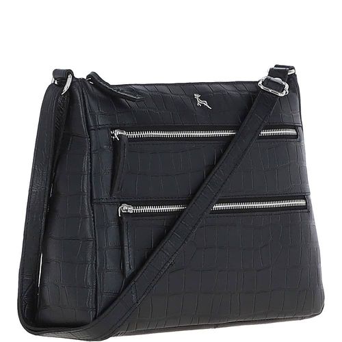 Lxlove Croc Print Leather Shoulder Bag: MC3 Black NA - Ashwood Handbags - Modalova