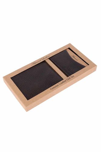 Men's RFID Leather Gift Set: Pilgrim Rambler Brown NA - Ashwood Handbags - Modalova