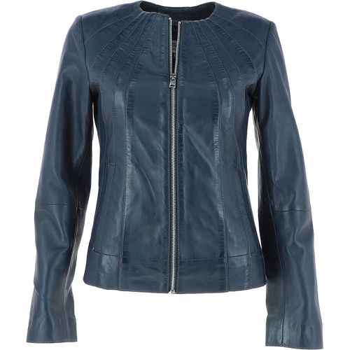 Leather Fashion Jacket Aliona: AWL-281 Navy Blue 14 - Ashwood Handbags - Modalova
