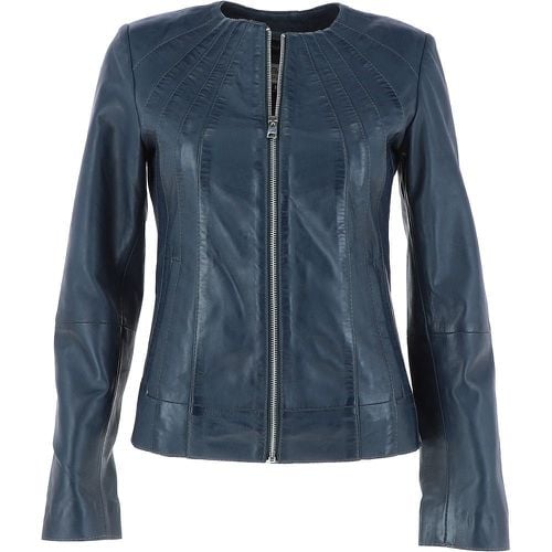 Leather Fashion Jacket Aliona: AWL-281 Navy Blue 8 - Ashwood Handbags - Modalova