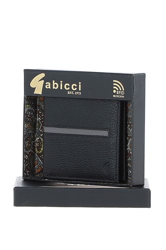 Small Real Leather 6 Card Billfold Wallet: GB-125-IS Black/grey NA - Ashwood Handbags - Modalova