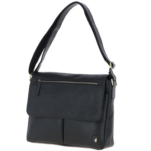 Real Leather Messenger Bag: GB Blake Black NA - Ashwood Handbags - Modalova