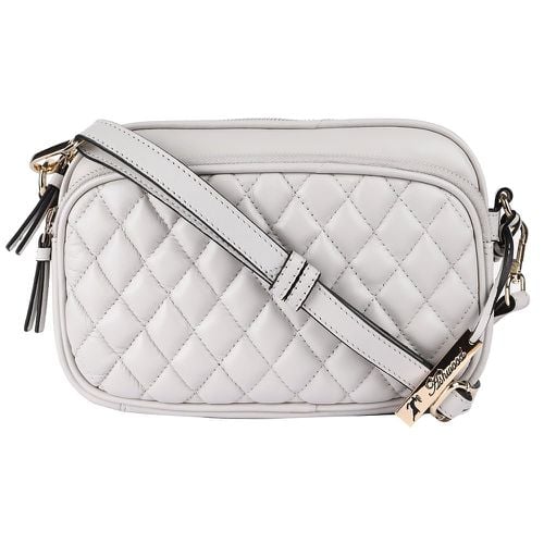 Apos;Bellezza Romana&apos; Real Leather Twin Zip Quilted Crossbody Bag: 63624 Ice grey NA - Ashwood Handbags - Modalova