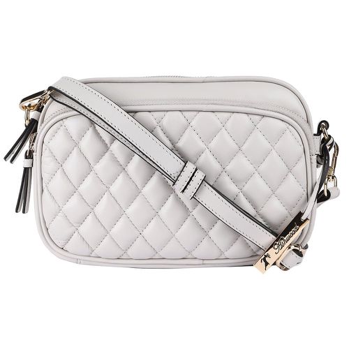 Bellezza Romana' Real Leather Twin Zip Quilted Crossbody Bag: 63624 Ice grey NA - Ashwood Handbags - Modalova