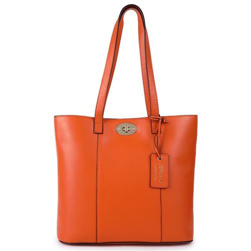 Elegante Firenze' Real Leather Tote Bag: 63754 Mandarin NA - Ashwood Handbags - Modalova