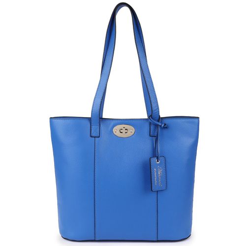 Elegante Firenze' Real Leather Tote Bag: 63754 Sodalite Blue NA - Ashwood Handbags - Modalova