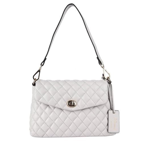 Apos;Tramonto Toscana&apos; Real Leather Flapover Quilted Bag: 63858 Ice grey NA - Ashwood Handbags - Modalova