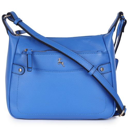 Classico Napoli' Real Leather Top Zip Crossbody Bag: 63931 Sodalite Blue NA - Ashwood Handbags - Modalova