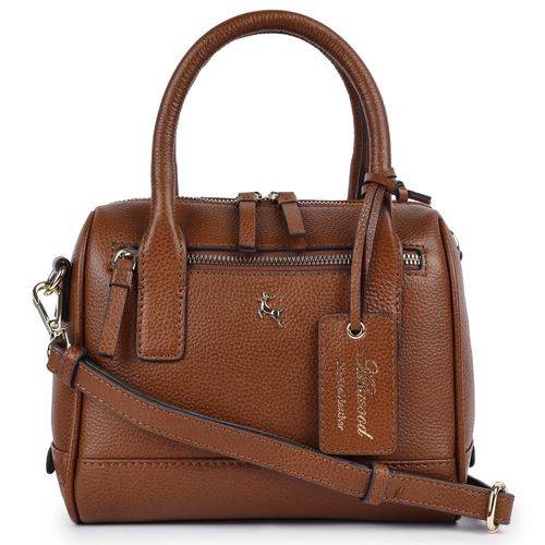 Apos;Moda Siciliana&apos; Real Leather Tote Crossbody Bag: 64064 Two Tone Tan NA - Ashwood Handbags - Modalova