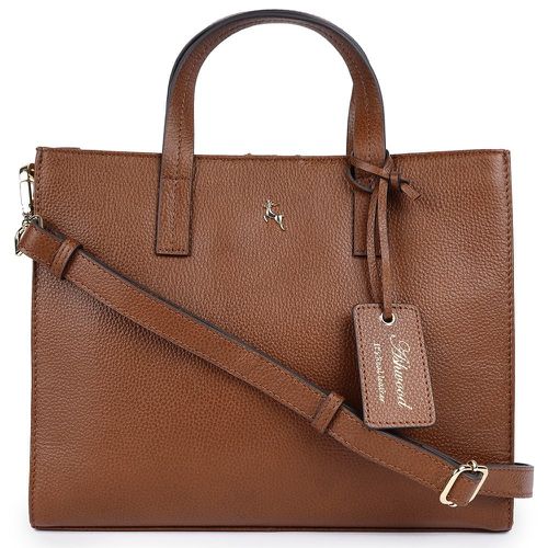 Apos;Sogno di Pelle&apos; Real Leather Tote Bag: 64198 Two Tone Tan NA - Ashwood Handbags - Modalova