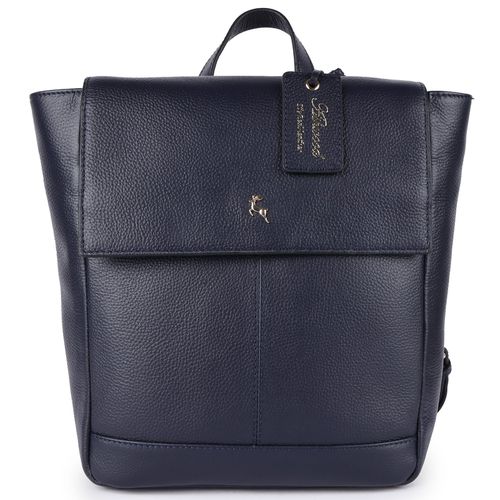 Lussuria Venezia' Real Leather Flapover Backpack: 64257 Navy Blue NA - Ashwood Handbags - Modalova