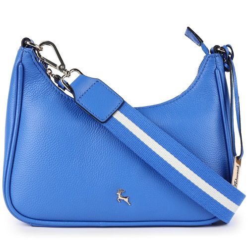 Apos;Bella Toscana&apos; Real Leather Crossbody Bag with Webbing Strap: 64296 Sodalite Blue NA - Ashwood Handbags - Modalova