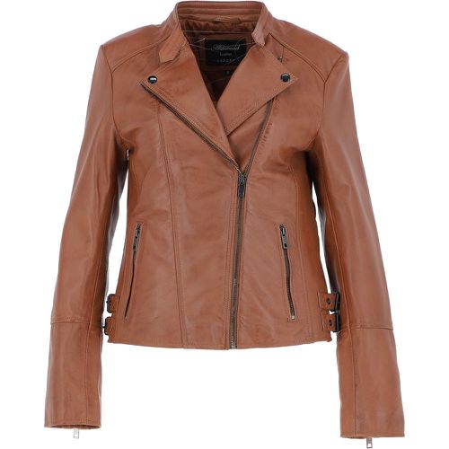 Apos;Giada&apos; Leather Fashion Biker Jacket: AWL-N30 Tan 14 - Ashwood Handbags - Modalova