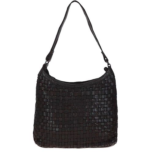 Raffinatezza' Vintage Woven Leather Shoulder Bag: D-77 Dark Brown NA - Ashwood Handbags - Modalova