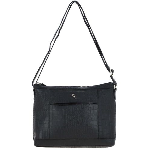 Carlotta' Croc Print Real Leather Shoulder Bag: BC1 Black NA - Ashwood Handbags - Modalova