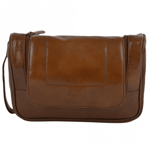 Mens Leather Hanging Wash Bag 89145 Chestnut NA - Ashwood Handbags - Modalova